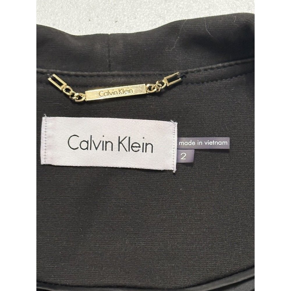 Calvin Klein Elegant Black Ruffle Jacket - Picture 2 of 5